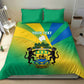 Presonalised Gabon Bedding Set Coat Of Arms With Flag Gradient Style