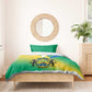 Presonalised Gabon Bedding Set Coat Of Arms With Flag Gradient Style
