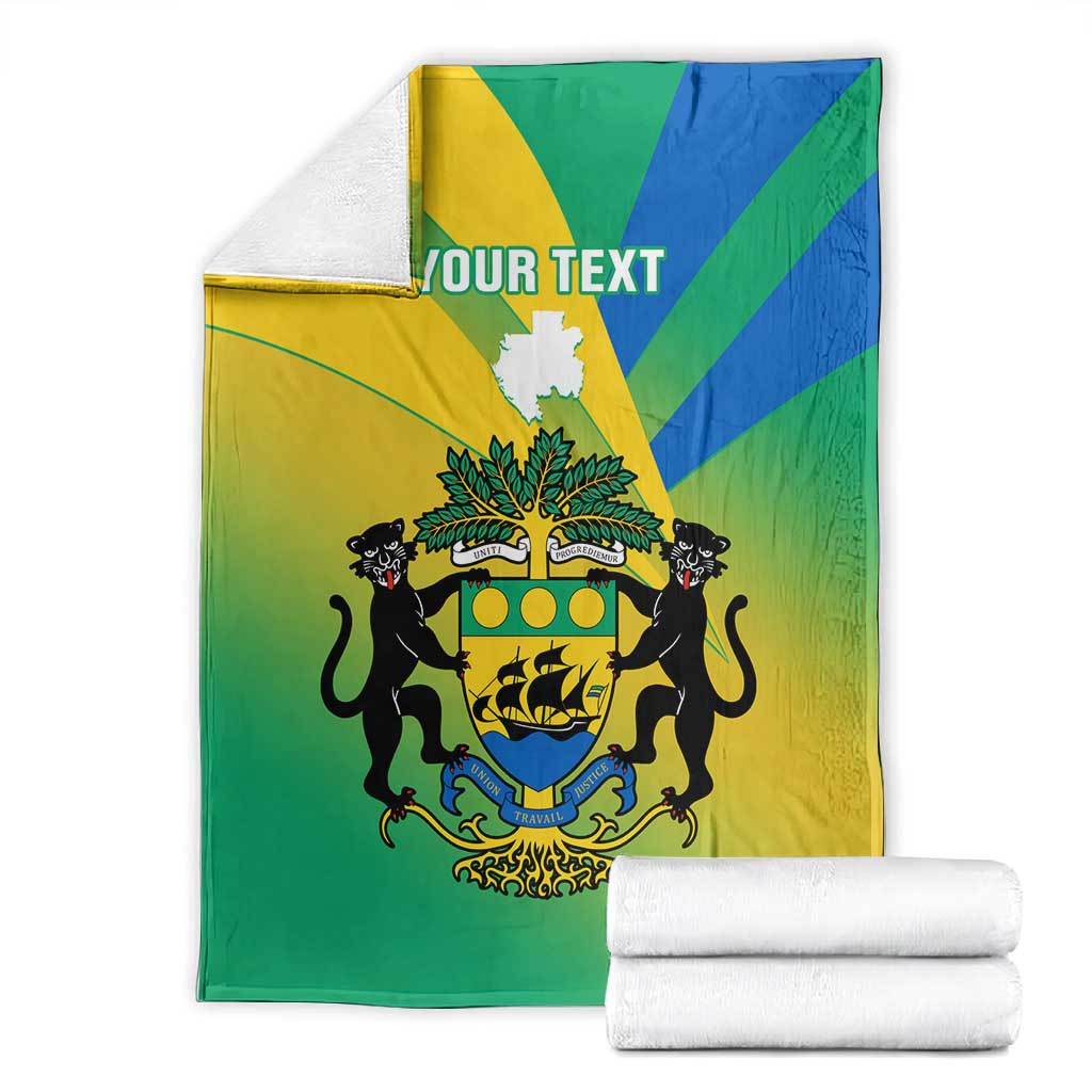 Presonalised Gabon Blanket Coat Of Arms With Flag Gradient Style