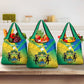 Presonalised Gabon Grocery Bag Coat Of Arms With Flag Gradient Style