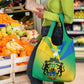 Presonalised Gabon Grocery Bag Coat Of Arms With Flag Gradient Style