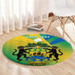 Presonalised Gabon Round Carpet Coat Of Arms With Flag Gradient Style