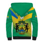 Presonalised Gabon Sherpa Hoodie Coat Of Arms With Flag Gradient Style