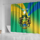Presonalised Gabon Shower Curtain Coat Of Arms With Flag Gradient Style
