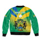 Presonalised Gabon Sleeve Zip Bomber Jacket Coat Of Arms With Flag Gradient Style