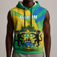 Presonalised Gabon Sleeveless Hoodie Coat Of Arms With Flag Gradient Style - African Pride