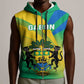 Presonalised Gabon Sleeveless Zip Hoodie Coat Of Arms With Flag Gradient Style - African Pride