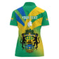 Presonalised Gabon Women Polo Shirt Coat Of Arms With Flag Gradient Style