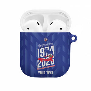 Personalized Haiti Football AirPods Case Les Grenadiers Made History Once Again Blue Color