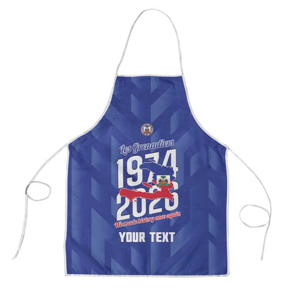 Personalized Haiti Football Apron Les Grenadiers Made History Once Again Blue Color