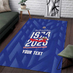 Personalized Afro Haiti Football Area Rug Les Grenadiers Made History Once Again Blue Color - African Pride