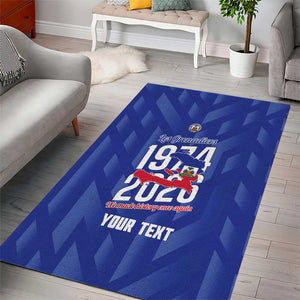 Personalized Afro Haiti Football Area Rug Les Grenadiers Made History Once Again Blue Color - African Pride