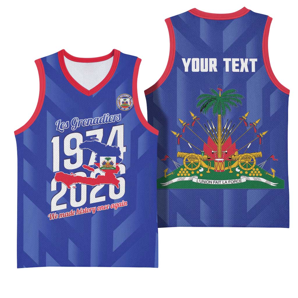 Personalized Afro Haiti Football Basketball Jersey Les Grenadiers Made History Once Again Blue Color - African Pride