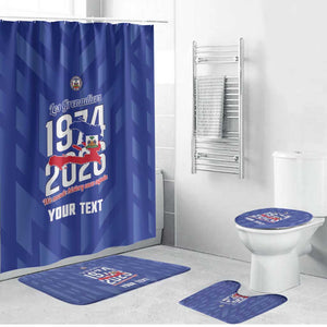 Personalized Haiti Football Bathroom Set Les Grenadiers Made History Once Again Blue Color