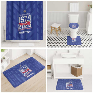 Personalized Haiti Football Bathroom Set Les Grenadiers Made History Once Again Blue Color
