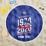 Personalized Afro Haiti Football Beach Blanket Les Grenadiers Made History Once Again Blue Color - African Pride