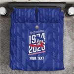 Personalized Afro Haiti Football Bedding Set Les Grenadiers Made History Once Again Blue Color - African Pride