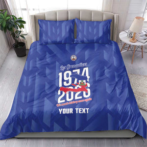Personalized Afro Haiti Football Bedding Set Les Grenadiers Made History Once Again Blue Color - African Pride