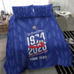 Personalized Afro Haiti Football Bedding Set Les Grenadiers Made History Once Again Blue Color - African Pride