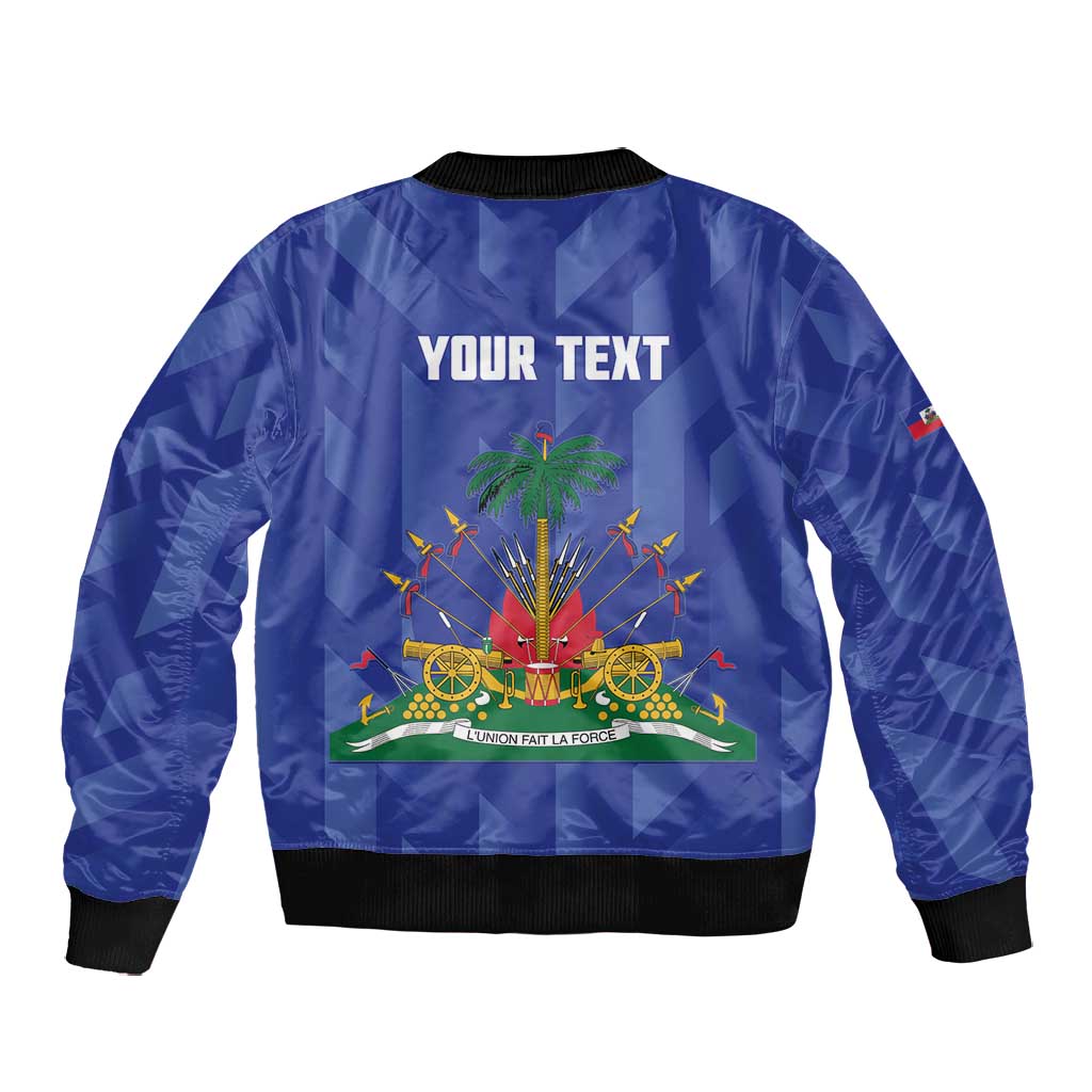 Personalized Afro Haiti Football Bomber Jacket Les Grenadiers Made History Once Again Blue Color - African Pride
