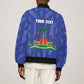 Personalized Afro Haiti Football Bomber Jacket Les Grenadiers Made History Once Again Blue Color - African Pride
