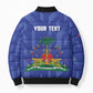 Personalized Haiti Football Bomber Puffer Jacket Les Grenadiers Made History Once Again Blue Color