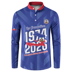 Personalized Haiti Football Button Sweatshirt Les Grenadiers Made History Once Again Blue Color