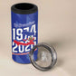 Personalized Afro Haiti Football 4 in 1 Can Cooler Tumbler Les Grenadiers Made History Once Again Blue Color - African Pride