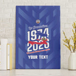 Personalized Afro Haiti Football Canvas Wall Art Les Grenadiers Made History Once Again Blue Color - African Pride