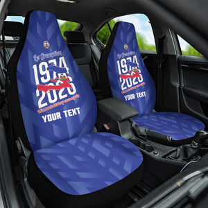 Personalized Afro Haiti Football Car Seat Cover Les Grenadiers Made History Once Again Blue Color - African Pride