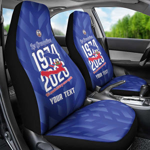 Personalized Afro Haiti Football Car Seat Cover Les Grenadiers Made History Once Again Blue Color - African Pride