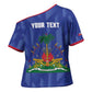 Personalized Haiti Football Cross Shoulder Shirt Les Grenadiers Made History Once Again Blue Color
