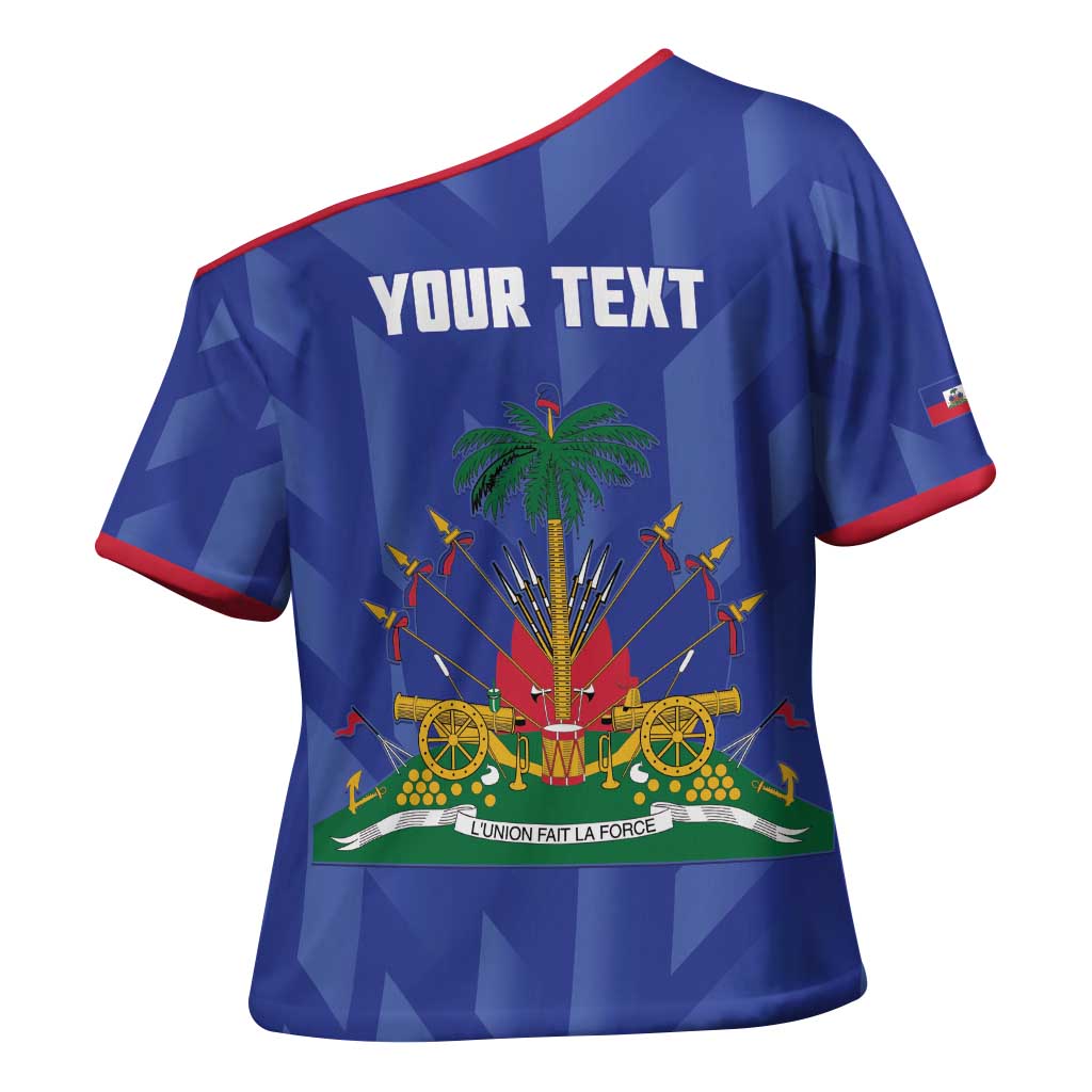 Personalized Haiti Football Cross Shoulder Shirt Les Grenadiers Made History Once Again Blue Color