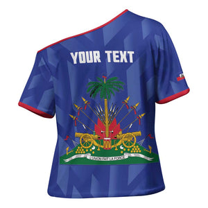Personalized Haiti Football Cross Shoulder Shirt Les Grenadiers Made History Once Again Blue Color