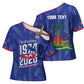 Personalized Haiti Football Cross Shoulder Shirt Les Grenadiers Made History Once Again Blue Color