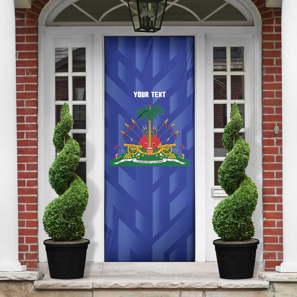 Personalized Haiti Football Door Cover Les Grenadiers Made History Once Again Blue Color