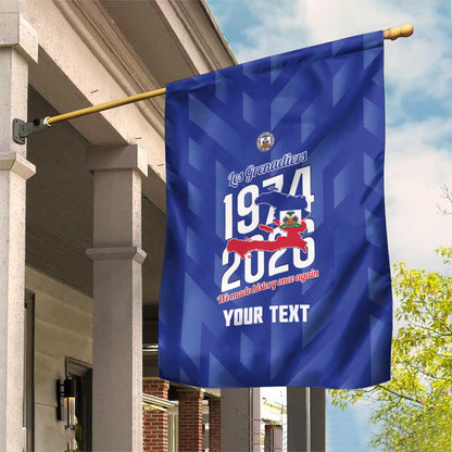 Personalized Afro Haiti Football Garden Flag Les Grenadiers Made History Once Again Blue Color - African Pride