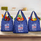 Personalized Afro Haiti Football Grocery Bag Les Grenadiers Made History Once Again Blue Color - African Pride