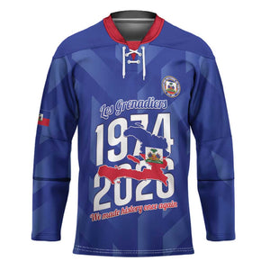 Personalized Haiti Football Hockey Jersey Les Grenadiers Made History Once Again Blue Color