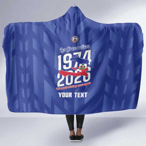 Personalized Afro Haiti Football Hooded Blanket Les Grenadiers Made History Once Again Blue Color - African Pride
