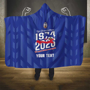 Personalized Afro Haiti Football Hooded Blanket Les Grenadiers Made History Once Again Blue Color - African Pride