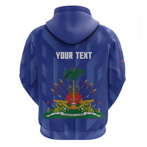 Personalized Afro Haiti Football Hoodie Les Grenadiers Made History Once Again Blue Color - African Pride