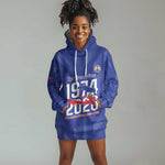 Personalized Afro Haiti Football Hoodie Dress Les Grenadiers Made History Once Again Blue Color - African Pride