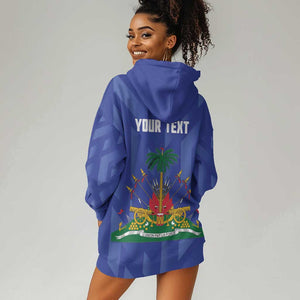 Personalized Afro Haiti Football Hoodie Dress Les Grenadiers Made History Once Again Blue Color - African Pride
