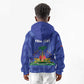 Personalized Afro Haiti Football Kid Hoodie Les Grenadiers Made History Once Again Blue Color - African Pride