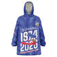 Personalized Afro Haiti Football Kid Wearable Blanket Hoodie Les Grenadiers Made History Once Again Blue Color - African Pride