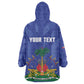 Personalized Afro Haiti Football Kid Wearable Blanket Hoodie Les Grenadiers Made History Once Again Blue Color - African Pride
