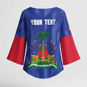 Personalized Haiti Football Kimono Sleeve Blouse Les Grenadiers Made History Once Again Blue Color