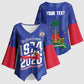Personalized Haiti Football Kimono Sleeve Blouse Les Grenadiers Made History Once Again Blue Color