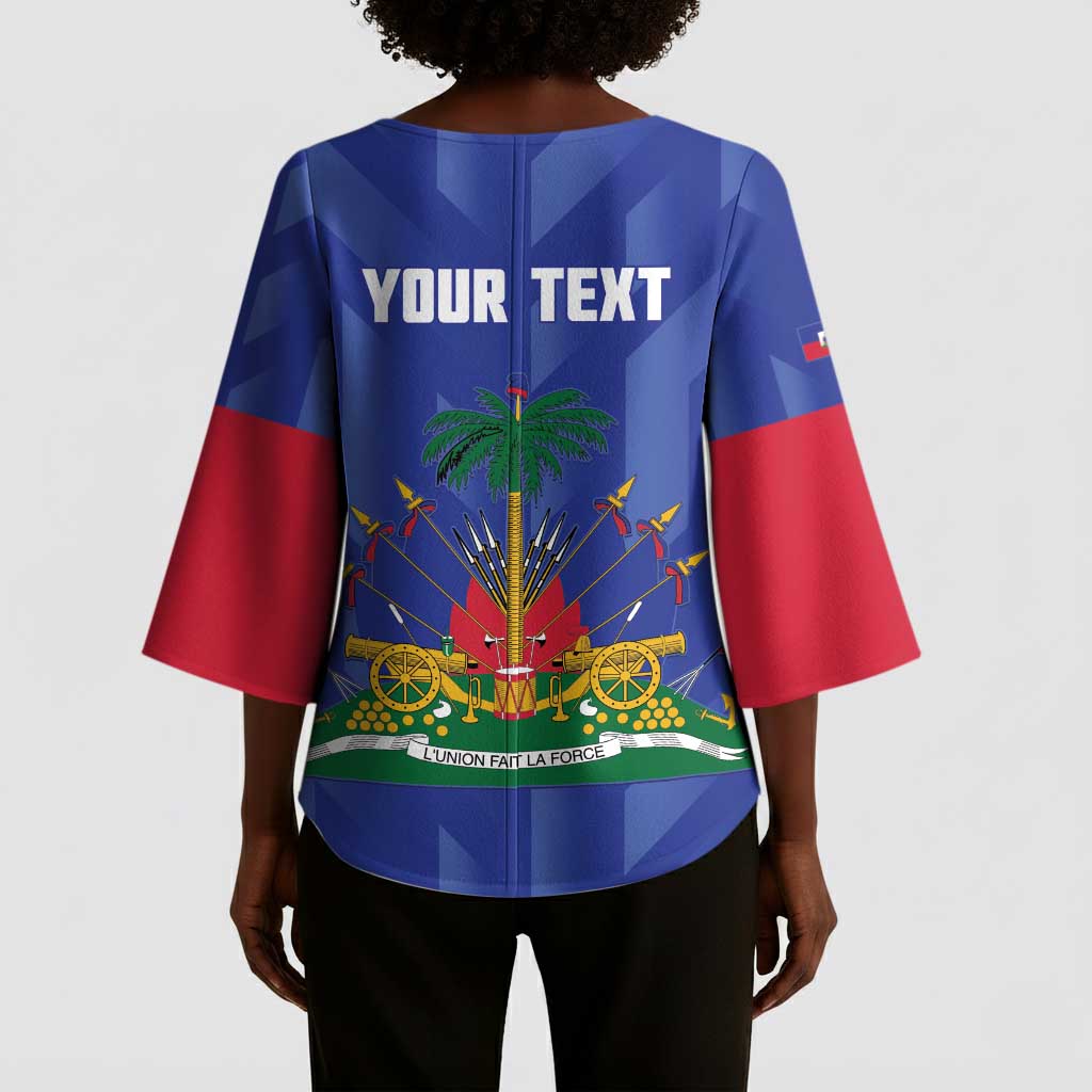 Personalized Haiti Football Kimono Sleeve Blouse Les Grenadiers Made History Once Again Blue Color